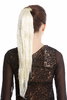 Srosy-613 Hairpiece PONYTAIL with comb and snapwrap long straight platinum blond 21"