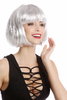 Lady Wig Bob fringe short sexy grey disco PW0114-PC309 Cosplay burlesque