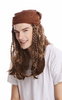 Wig Ladies Men Halloween Carnival brown long Bandana plaited braids Pirate Rocker Biker Gang