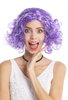 Wig Ladies Women short Longbob Bob curly straightened middle parting headband violet Aerobics Diva