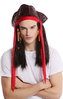 Wig & Tricorn Cocked Hat Women Men Carnival Halloween Pirate Captain brown