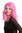 90831-ZAC5B Wig Ladies Women Halloween Carnival Cosplay pink middle parting shoulder length wavy