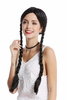 Wig Ladies Women Halloween Carnival black long plaited braids middle-parting Lolita Schoolgirl