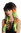 90706 Wig Ladies Men Halloween Fan Wig long mullet black orange green layered 80s