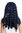 Wig Lady Women Halloween Carnival black blue strands ringlets corkskrew curls Goth Emo Punk