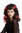 Wig Lady Women Halloween Morgana black long wicked red strands Witch Sorceress Vampire Dark Fairy