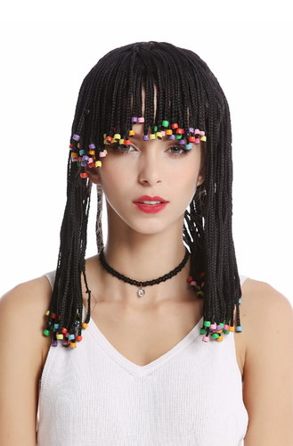 Wig Women Men braided strands + pearls Afro Caribbean style Reggae Gigiolo Soccer Beach Hippy