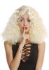 Wig Lady Women Carnival curly curls bright blond middle-partiing wide red headband Hippie Angel