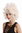 Wig Lady Women Halloween Baroque Rococo short teased beehive ringlets whiteish blond Noble Queen