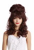 Quality Lady Wig Baroque 60s Beehive Retro Bun curly long mahogany reddish brown Pop Singer