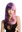 Lady Quality Wig Cosplay extravagant split half purple half pink Harlequin bangs slightly curly