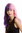 Lady Quality Wig Cosplay extravagant split half purple half pink Harlequin bangs slightly curly