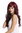 Lady Quality Wig long wavy slight curl bangs black streaked with burgundy red highlights