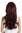 Lady Quality Wig long wavy slight curl bangs black streaked with burgundy red highlights