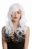 GF-W2048-1B-1001+1001 Lady Quality Wig Diva long white and black layered wavy parting