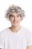 Men Gents or Lady Wig short casual to wild curly voluminous youthful look silver gray grey