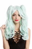 Lady Quality Cosplay Wig 2 removable pigtails ponytails long Gothic Lolita light mint green