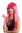-1373-PC41 Lady Wig Halloween Carnival long straight bangs glam disco dancer pink