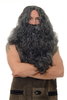 Wig & Beard set men Halloween Carnival black prophet Sadhu Guru Jesus Hipser Viking Wild Man