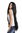 91509-ZA103 Lady Party Wig Halloween very long straight black middle-parting 35 inch
