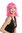0073-3-PC5 Lady Wig Halloween Carnival Disco bob longbob shoulder length bangs pink