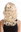 Lady Party Wig Halloween Carnival Diva Blonde middle pating slightly off centre wavy light blond