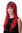 RED-M130M+1 Lady Quality Wig long straight layered fringe bangs Ombre black to red mix