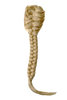 NC006-613 Hairpiece Ponytail cue queue plaited braided halfwig very long elaborate platinum blond