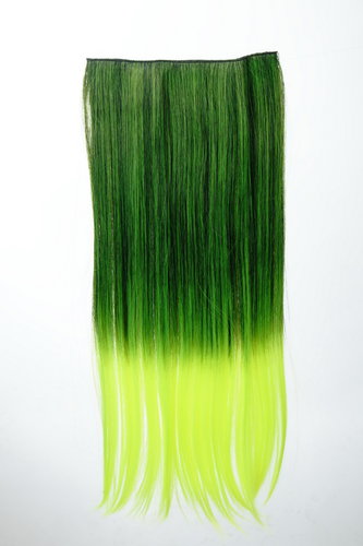 Halfwig 5 Micro Clip-In Extension long straight two extreme bright colours mix black neon green 23"