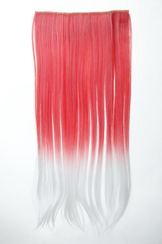 Halfwig 5 Micro Clip-In Extension long straight two extreme bright colours mix fiery red white 23"