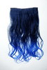Halfwig 5 Micro Clip-In Extension long curled two extreme bright colours mix black neon blue 20"