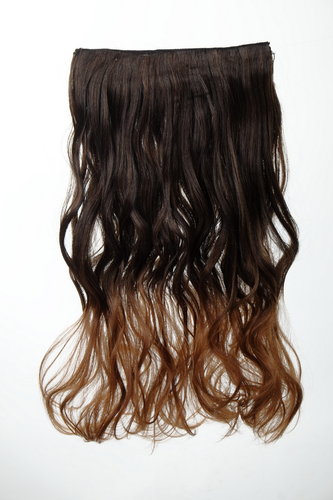 Hairpiece Half-Wig 5 Microclip Clip-In Extension long curls two colours mix dark brown gold brown