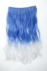 Halfwig 5 Micro Clip-In Extension long curled curls two extreme bright colours mix blue white 20"