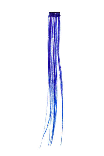One Clip Clip-In extension strand highlight straight micro clip violet blue & neon blue ombre mix
