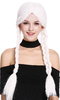 Lady Party Wig Fancy Dress white long braided pigtails queues girly Lolita Schoolgirl  90958-ZA60