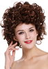 Lady Party Wig Fancy Dress mahogany brown shoulder length curly 80s Soap Star 91074-ZA33