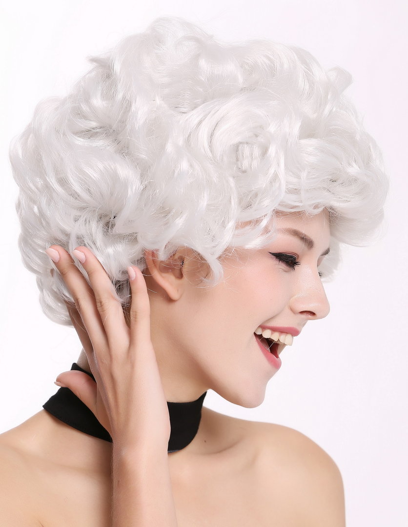 91097-ZA68E Lady Party Wig Halloween Fancy Dress grey gray curls curly full volume Granny old older High Society Dame WIG ME UP /®