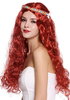 Wig Ladies Men long red wavy middle parting Hippy Beatnik 60s 70s Flower Child headband 91298-ZA350