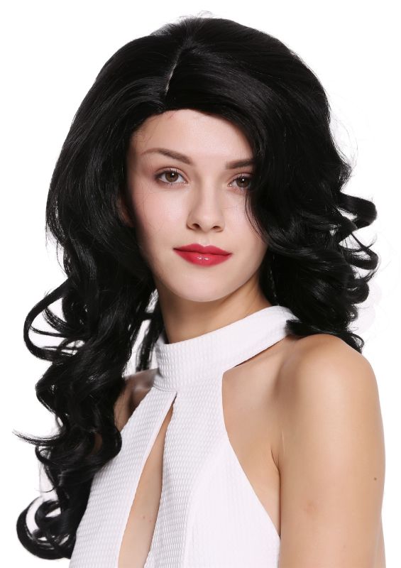black voluminous wig