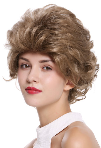 M-270-12SP16 Lady Quality Wig short wild teased voluminous 80s streaked brown blond