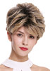 DW-2700 Lady Quality Wig Short Voluminous teased wavy black roots with blond mix
