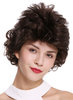 M-270-6 Lady Quality Wig short wild teased voluminous 80s streaked brown