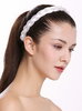 CXT-005-138 hair band hair loop Alice band plaited traditional 2 clips clip in 1 inch wide white