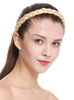 CXT-007-026 hair band hair loop Alice band plaited traditional 1 inch wide braid light blonde
