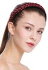 CXT-002-120 hair loop Alice band plaited traditional 1 inch wide braid red