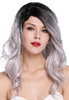 RGF-6326-TT1B/SILVER Lady Quality Wig long wavy parting ombre black silvery grey gray