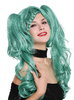 Lady Quality Wig Cosplay Lolita braided 2 long pigtails ponytails removeable emerald green