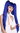 ZM-1708-SK22F Lady Quality Wig Cosplay Lolita 2 long pigtails ponytails removeable blue