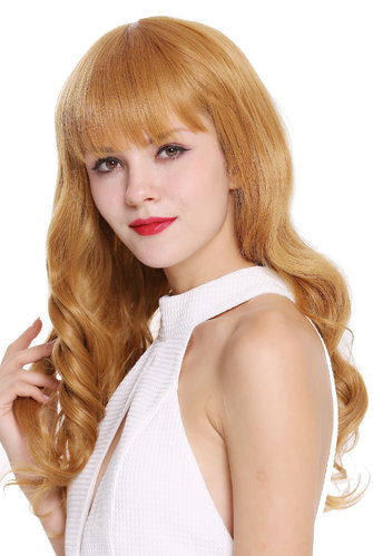 TML0511-2744 Lady Quality Wig long wavy bangs fringe light copper blond