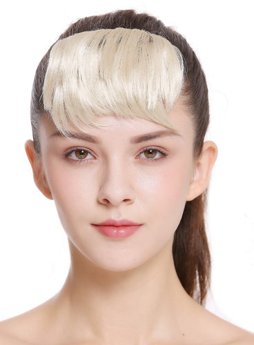 TYP-760-88 Hairpiece Micro Fringe Bangs with Comb short curved light blond